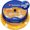 VERBATIM 43522 DVD-R AZO Matt Silver 4,7GB 16X cake box - 25x20 pz