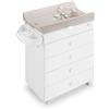 Cam Asia Cassettiera Fasciatoio con Vaschetta Bagnetto e 4 Cassetti - Bianco Orso Bolle