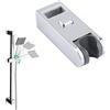 TICFOX Supporto Soffione Doccia per Barra per Saliscendi, 30x15cm ABS cromato in piedi altezza regolabile doccia barra di scorrimento supporto testa per il bagno della casa Hotel