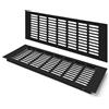 Jesustree Griglia di Ventilazione Nera, Griglia di Aerazione Può Aiutare a Ventilare l'armadio Rettangolare da 150 x 400mm Armadi e Vamere da Letto Con Viti per Armadi Porte Scarpiere Cassettiere (2 Pezzi)