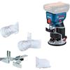 Bosch Professional 18V System Rifilatore a batteria GKF 18V-8 (incl. guida parallela, 2 adattatori aspiratore rifilatura, protezione trucioli, pinza da 8 mm, chiave, senza batteria/caricabatteria)