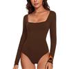 SERSARY Body Donna Termico Maniche Lunghe Con Collo Quadrato Bodysuit Camicia