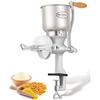 Moongiantgo Mulino Manuale per Cereali Multifunzionale in Ghisa Zincata | Macina a Mano con Tramoggia Grande da 13cm, Morsetto da Tavolo da 4cm, Finezza di Macinatura Regolabile per Cereali e Spezie