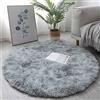 Tenekee Tappeto Rotondo Peloso Soggiorno Tappeti Soffici per Grandi Dimensioni Salotto Moderno Tappeto Morbido e Soffice per Salotto Cameretta Tavolino da Letto (80cm, Bianco grigio)