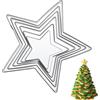CIATBYYJ Set di 6 stampini natalizi a forma di stella, in acciaio inox, 6 misure, per biscotti, per la casa, la pasticceria, il Natale, le vacanze, il compleanno, le feste