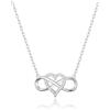 Philip Jones Collana Infinity Heart placcata in Argento creata con Cristalli Zircondia®
