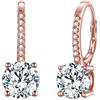 Ever Faith - Orecchini pendenti da donna in argento Sterling 925 con zirconi, con chiusura a monachella