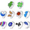 SAVITA 10 Pezzi Anelli Dell'umore, Regolabili, Anello Che Cambia Colore, Anello Che Cambia la Temperatura con Farfalle Fiori Animali Forme Cuore Pesca, Anello Donna Regolabile per Ragazzi Ragazze