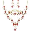 ALMLWIAJ Set di Gioielli da 3 Pezzi - Collana, Bracciale e Orecchini - Cristallo Strass Forma a Goccia - Elegante Set Regalo per Donna