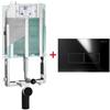 Pucciplast Pucci ECO Cassetta Scarico Incasso WC Sospeso e Placca Eco Linea Nero Lucido | 1322490201+80230561
