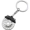 JNNJ Disco Freno Calibro Portachiavi, Disco Portachiavi in Metallo per Auto, Chiavi Accessary di Fast and Furious Gadget, Decorativi Portachiavi per Ciondolo Auto Regalo Gingilli(Nero)