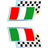 4R Quattroerre.it - 14108 - Adesivo Bandiera Italia Scacchi 3D, 2 Pezzi, 44 x 28 mm