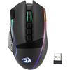 Redragon Mouse da gioco wireless Redragon M991, 26000 DPI, mouse gaming con 3 modalità, tasto per fuoco rapido, 9 tasti macro, batteria di lunga durata e illuminazione RGB, compatibile con PC, Mac e laptop, colore nero
