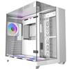 darkflash Case PC, Darkflash TH285 Bianco, Mid Tower ATX, 4x120mm A-RGB, Panoramico, 3 x Vetro temperato