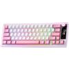 Selius Tastiera da gaming meccanica rosa - Layout compatto del 65% - Illuminazione RGB - Tasti PBT intercambiabili - Wireless e cablata - Compatibile con Mac