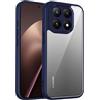 QJONSIU Cover Compatibile con Xiaomi 15T, Anti-graffio HD Trasparente Protettiva Case TPU Morbido & PC Rigido-Blue