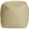Ecopuf Cube L Pouf Poggiapiedi Quadrato in Ecopelle Pieno di Palline di Polistirolo - Puff 50x50cm