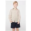 Tezenis Camicia Manica Lunga Bimbo Tela Cotone Effetto Lino Bambino Naturale