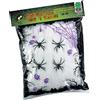 CARNIVAL TOYS Ragnatela Bianca con Ragnetti Neri - Decorazione Halloween Realistica - 50g