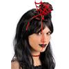 CARNIVAL TOYS Cappello strega nero con fiore e veletta h. 40 cm - costume halloween classico
