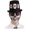 CARNIVAL TOYS Tuba nera con stampe teschi messicani h. 14 cm - accessorio per halloween