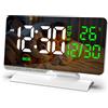 Lancoon Sveglia digitale con data e temperatura, sveglia a LED, luminosità volume regolabile, modalità snooze DST 12/24 ore, per soggiorno, casa, comodino, scrivania bianca