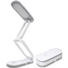 VIRTIME Lampada da Scrivania LED Touch Pieghevole e Ricaricabile - Lampada da Tavolo in ABS con 3 Intensità di Luce, Batteria 1200 mAh, Luce Bianca Calda per Studio e Ufficio