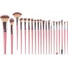 iJiGui Set Pennelli Make Up 20 Pezzi, Pennelli per Ombretto(Rosa)