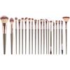 iJiGui Set Pennelli Make Up 20 Pezzi, Pennelli per Ombretto(Marrone) | Qualità superiore per sfumare gli ombretti, kit di trucco professionale, pennelli per il viso