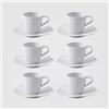 Villeroy & Boch Set 6 Tazzine da Caffè con Piattino Pura 50 ml in Porcellana Bone Premium