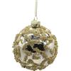 Bizzotto Sfera di Natale Luz Champagne D 8 cm in Vetro - Decorazione per Albero
