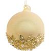Bizzotto Sfera di Natale Brill Champagne D 10 cm in Vetro - Decorazione per Albero