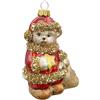 Bizzotto Pendaglio in Vetro Hug Orso con Stella H 11 cm Decorazione per Albero di Natale