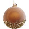 Bizzotto Sfera di Vetro Natale Brill Marrone d 10 cm Decorazione per Albero di Natale