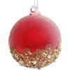 Bizzotto Sfera di Vetro Natale Brill Rosso D 10 cm Decorazione per Albero di Natale