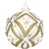 Bizzotto Sfera di Vetro Extravagance Bianco D 10 cm Decorazione per Albero di Natale