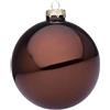 Bizzotto Sfera di Natale Marrone Lucido D 10 cm in Vetro - Decorazione per Albero