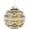 Bizzotto Sfera di Natale Beloved D 100 Mm Vetro Verde con Brillanti e Perle