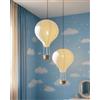 Auradecorly Paralume a sospensione mongolfiera decorativa fatta a mano, 35 x 55 cm, ideale per cameretta dei bambini, cameretta dei bambini, ufficio e illuminazione d'atmosfera per angoli