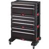 Keter Carrello da officina con 7 cassetti, per piccoli e grandi utensili, ruote girevoli rimovibili con freni, 3 scatole rimovibili, bloccaggio, 60 x 37,8 x 74,2 cm, colore: nero