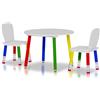 BAKAJI Set Tavolo con 2 Sedie Gioco per Bambini Legno con Gambe Matita Disegno Scuola
