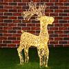 BAKAJI Renna Natalizia Luminosa 3D in Cristalli Acrilici 100 LED Bianco Caldo H. 70 cm