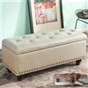 Shally Dogan Pouf Panca Contenitore in Ecopelle Cassapanca Capiente Divanetto Divano Beige