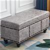 Shally Dogan Cassapanca Contenitore Ecopelle Divano Panca Pouf Contenitore 80x40x43 cm Grigio