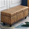 Shally Dogan Cassapanca Contenitore Ecopelle Divano Panca Pouf Contenitore 80x43 cm Mostarda
