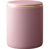 Shally Dogan Pouf Contenitore Ecopelle Rosa Decoro Oro Poggiapiedi Seduta Imbottita 35x45cm