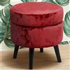 BAKAJI Pouf Contenitore Sgabello Cassapanca Poggiapiedi in Tessuto Velluto Bordo 37x40