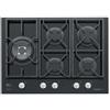 GLEM GAS GV75TXBK PIANO COTTURA 70CM 4 FUOCHI + 1 TRIPLA CORONA VETRO NERO