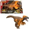 Mattel Jurassic World La Rinascita Utahraptor Ruggito Selvaggio, dinosauro giocattolo con attacco multidirezionale azionato con la coda e suoni, snodato, gioco digitale, JGC80