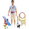 Barbie Carriere Playset Ken Addestratore di Cani con Bambola e Accessori, Giocattolo per Bambini 3+ Anni, GJM34